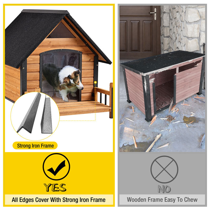 Aivituvin-AIR80 Outdoor Dog House with Porch| Strong Iron Frame
