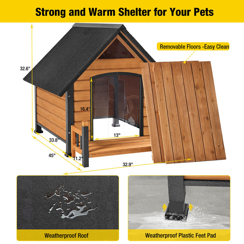 Aivituvin-AIR80 Outdoor Dog House with Porch| Strong Iron Frame
