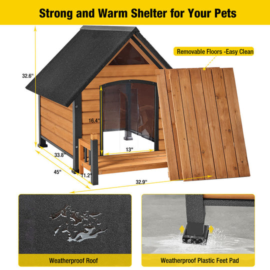 Aivituvin-AIR80 Outdoor Dog House with Porch| Strong Iron Frame